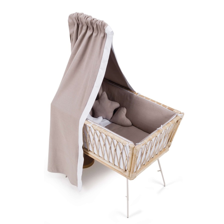 Kinderbetten Alondra | Canopy In Light Grey Fabric For Rattan Cot/Crib · 661 114 Galaxy