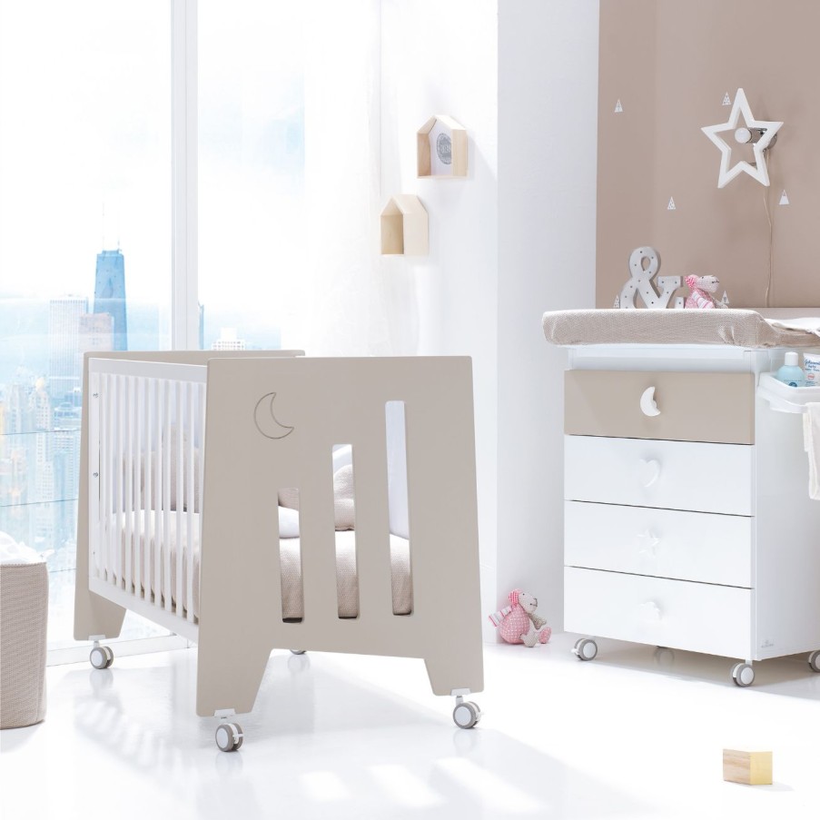 Kinderbetten Fur Kinder Alondra | Cot And Desk 60X120Cm 5 Stages Omni Beige · C181-M7753