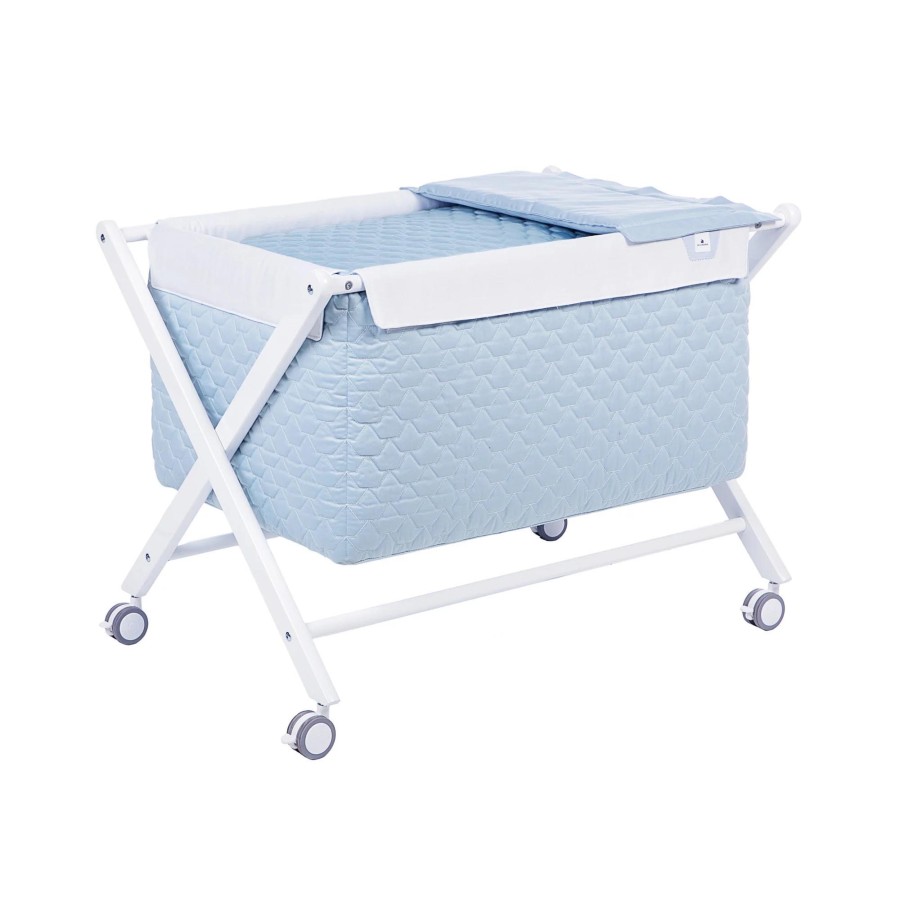 Kinderbetten Alondra | Blue Baby Crib With Wheels · 670-151 Navio Celeste