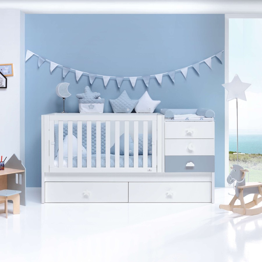 Verwandelbare Betten Alondra | Convertible Crib Sero Bubble Blue · K554