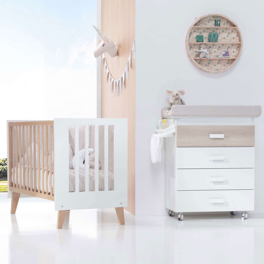 Kinderbetten Fur Kinder Alondra | Wooden Co-Sleeping Cot 4 In 1 Nexor Natural · C187R-M7795