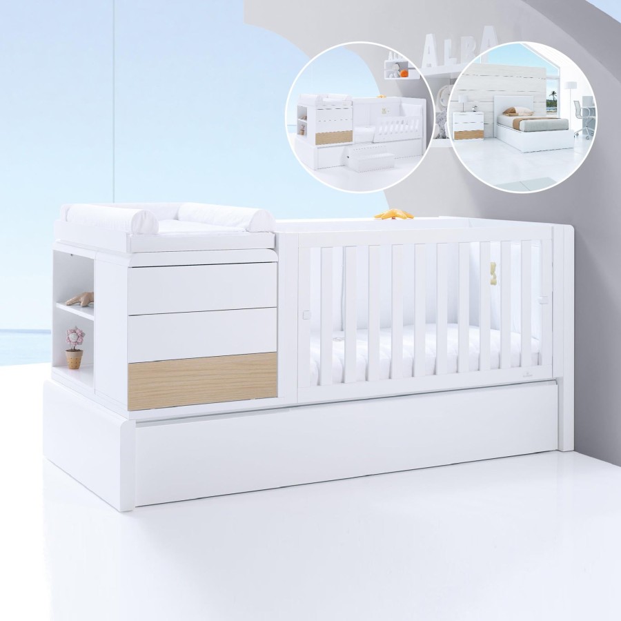 Kinderbetten Fur Kinder Alondra | Premium Kurve Convertible Crib · Nature (Dropside On The Right) · K417 Natural Oak