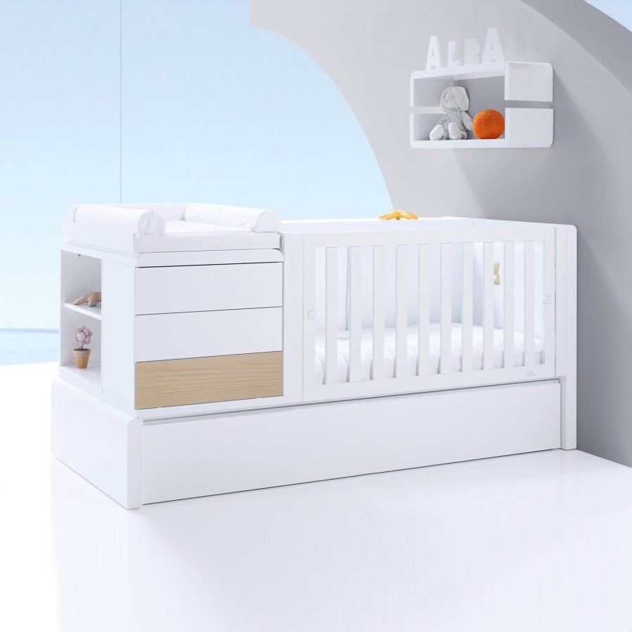 Kinderbetten Fur Kinder Alondra | Premium Kurve Convertible Crib · Nature (Dropside On The Right) · K417 Natural Oak