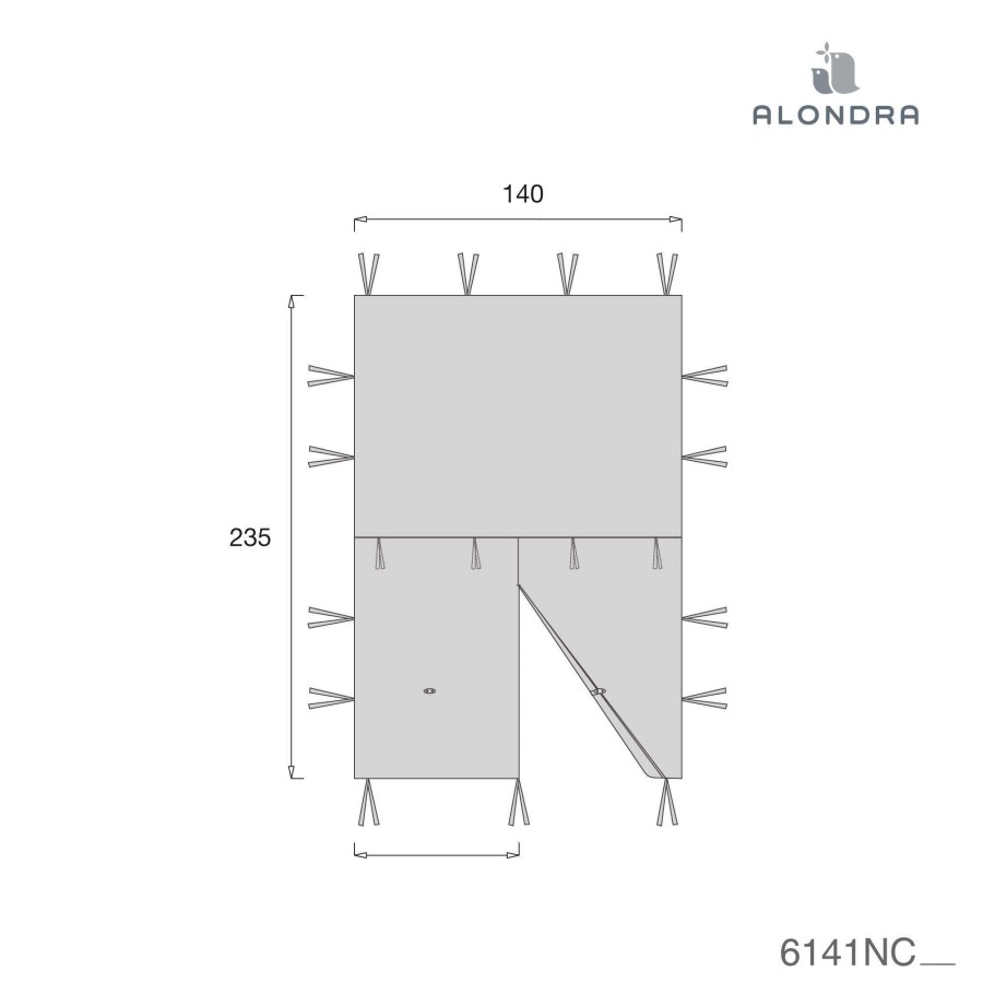 Montessori Alondra | Montessori Bed 70X140Cm Indy Grey Mint 70X140 Mit Himmel