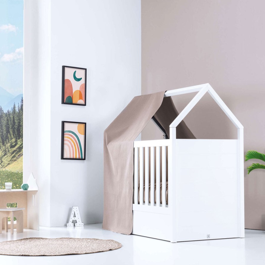 Beistellbetten Alondra | White Montessori House Cot And Teepee Tent Bed (5In1) 70X140 Auna Arena