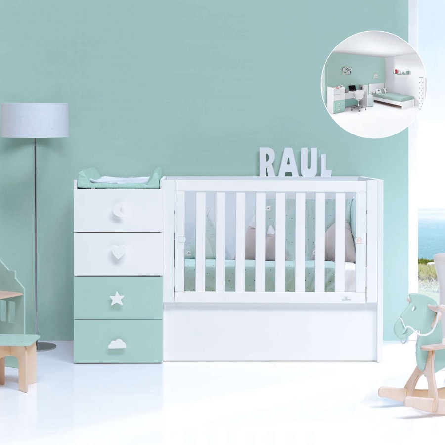 Verwandelbare Betten Alondra | Convertible Crib - Just Bubble Mint · K374-M7755 Mint-Green