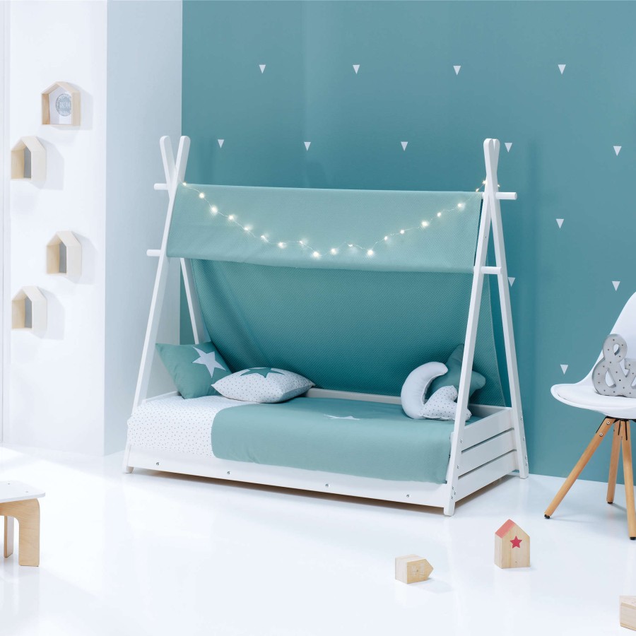 Montessori Alondra | Montessori Baby Bed 70X140Cm Homy Mare Mit Himmel