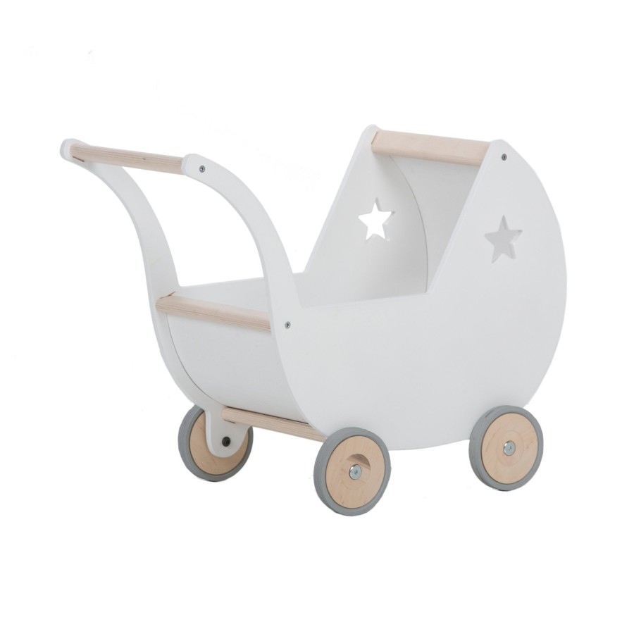 Montessori Alondra | Wooden Doll'S Pram · U36Crt White