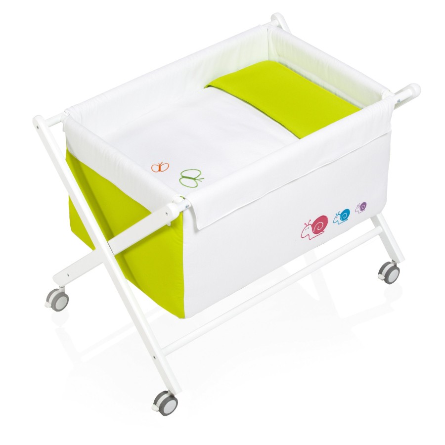 Kinderbetten Alondra | White And Green Sissor Baby Crib · 670-251 251 Verde