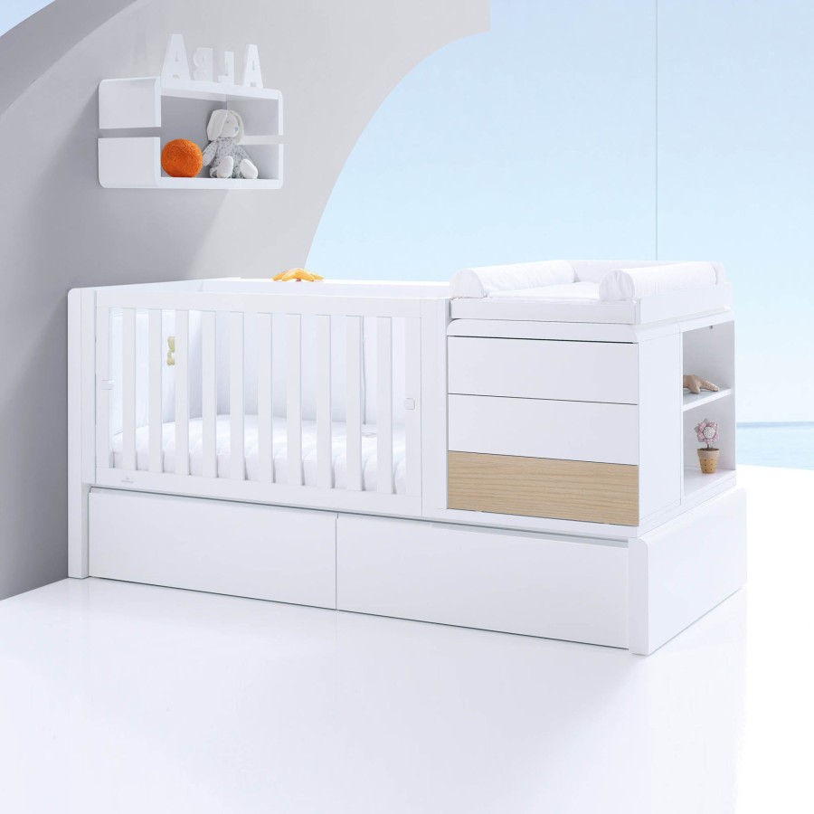 Kinderbetten Fur Kinder Alondra | Premium Kurve Convertible Crib · Nature (Dropside On The Left) · K417 Natural Oak