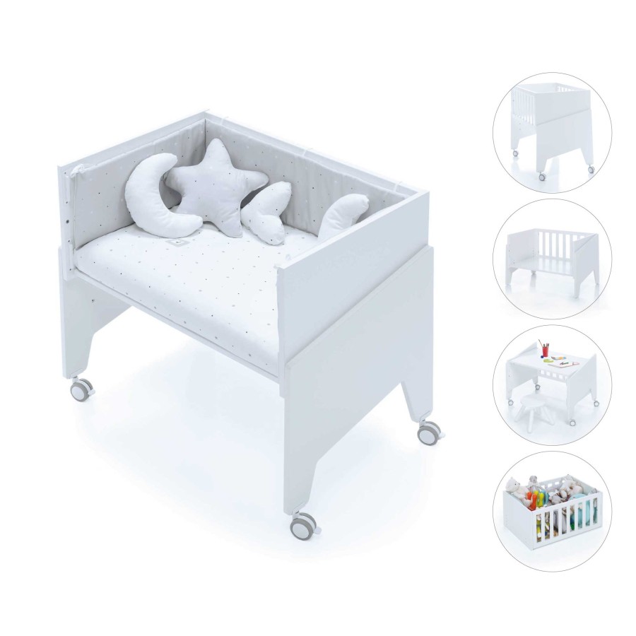 Kinderbetten Alondra | White Co-Sleeping Crib 50X80 Equo · C10-M7700