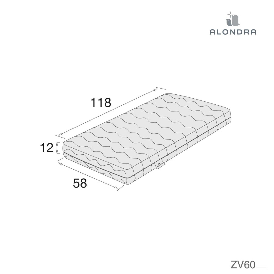 Beistellbetten Alondra | Memory Foam Mattress For Baby Cot (60X120Cm) · Zv60-120 60X120 Cm