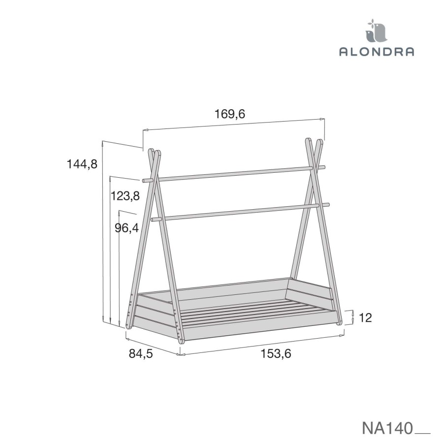 Montessori Alondra | Montessori Bed Structure Homy 70X140 · Na140-M70 Default Title