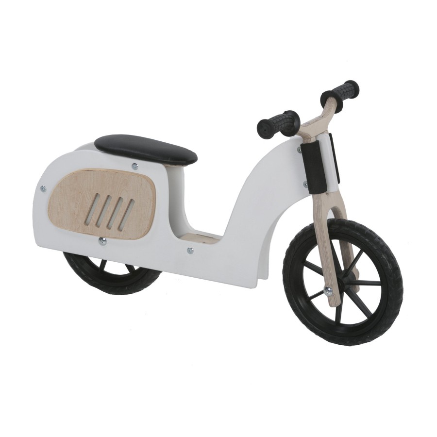 Montessori Alondra | Wooden Motorbike With Rubber Wheels · U35Mot-7700 White