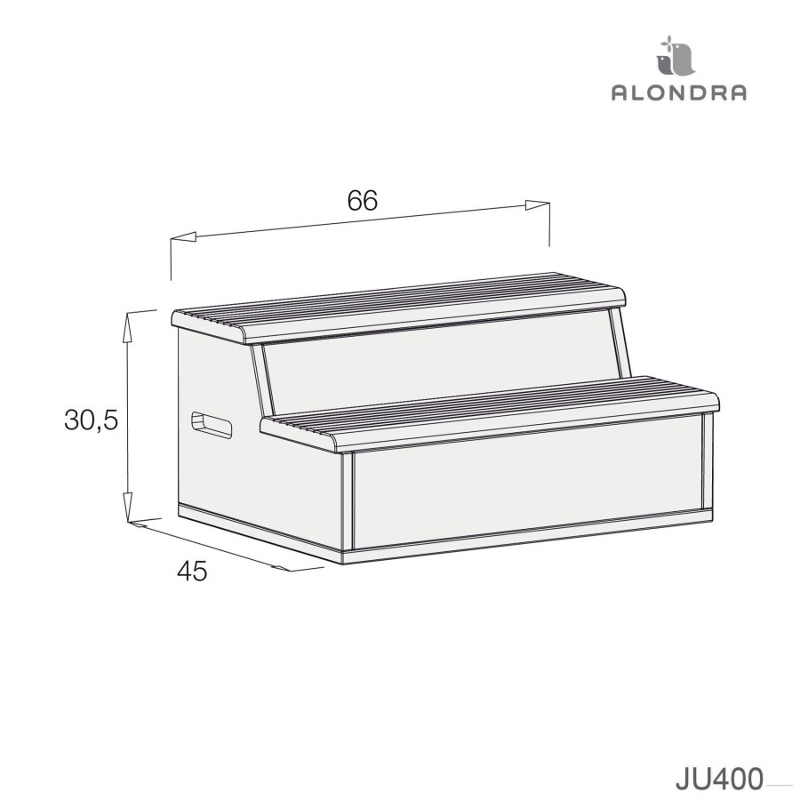 Verwandelbare Betten Alondra | Stairs - Toy Box (Matte Finish) For Inside Convertible Crib · Ju400-M11 White