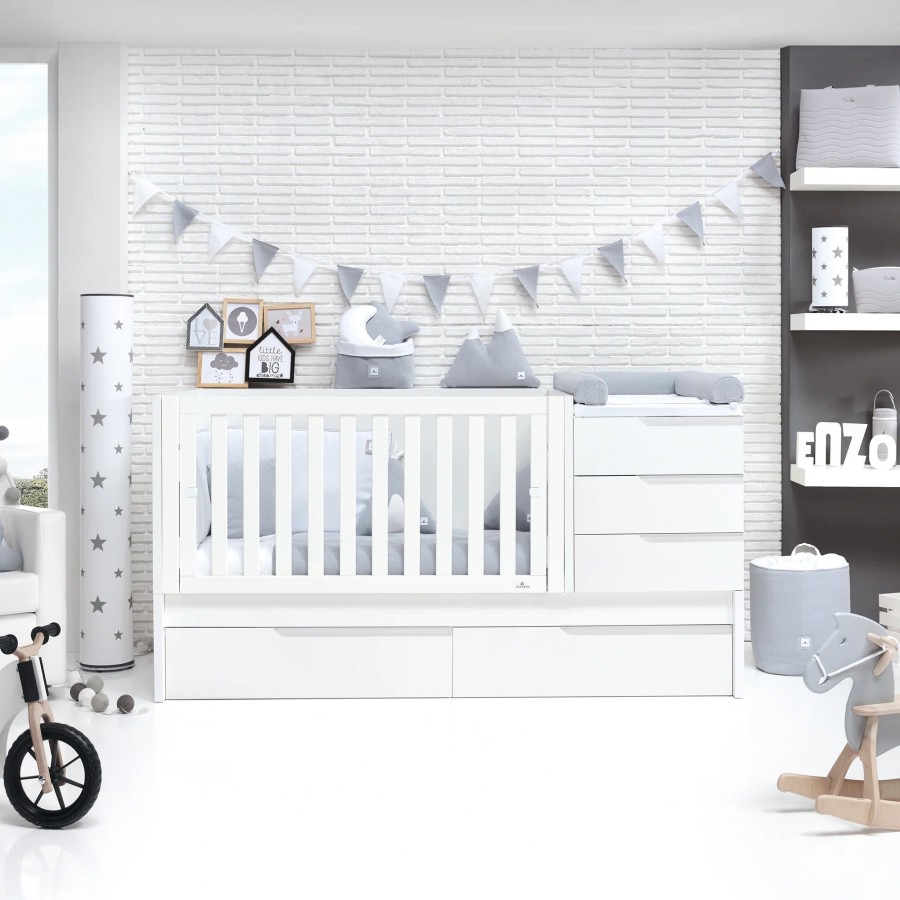 Verwandelbare Betten Alondra | Convertible Crib 70X140 Sero Evolutive White Artik · K502