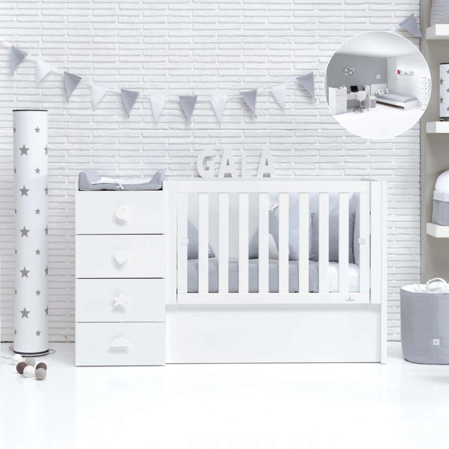 Verwandelbare Betten Alondra | Convertible Crib 60X120 Just Bubble · K374-M7700